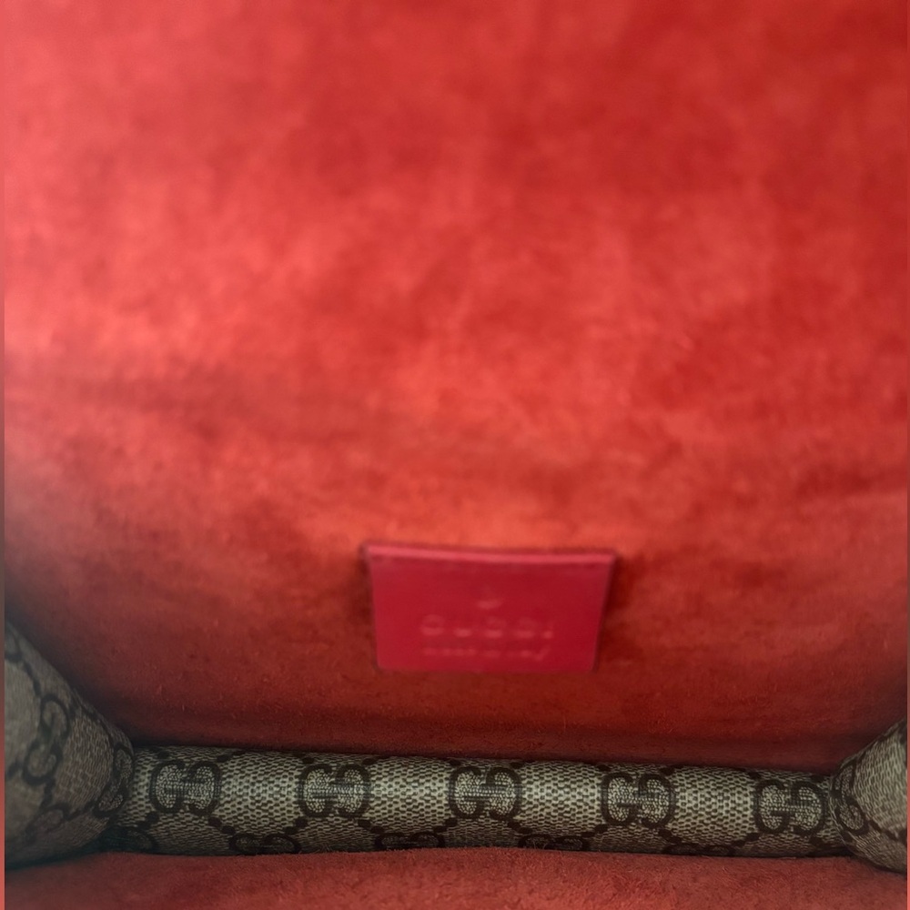 Gucci Mini Dionysus Monogram Shoulder Crossbody Bag with Red Suede Accents - Picture 6 of 13
